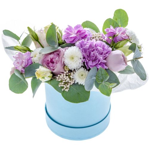 Цветы в коробке «Сиреневая нежность»