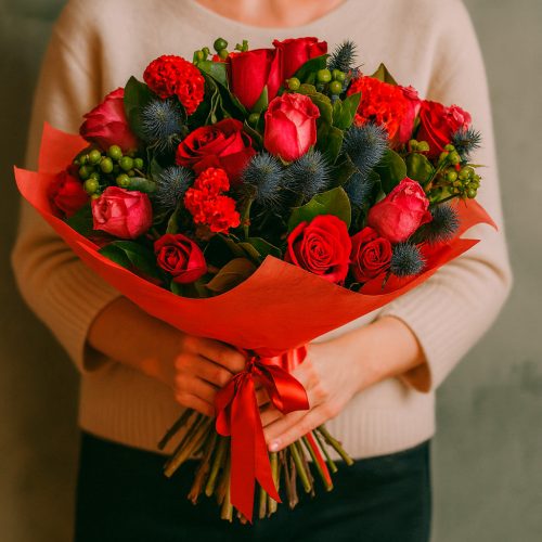 Букет цветов «Яркие огни»