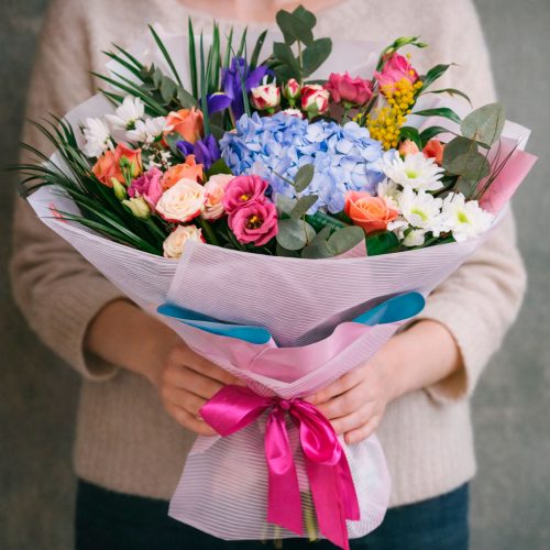 Цветочный букет «Роскошная акварель»